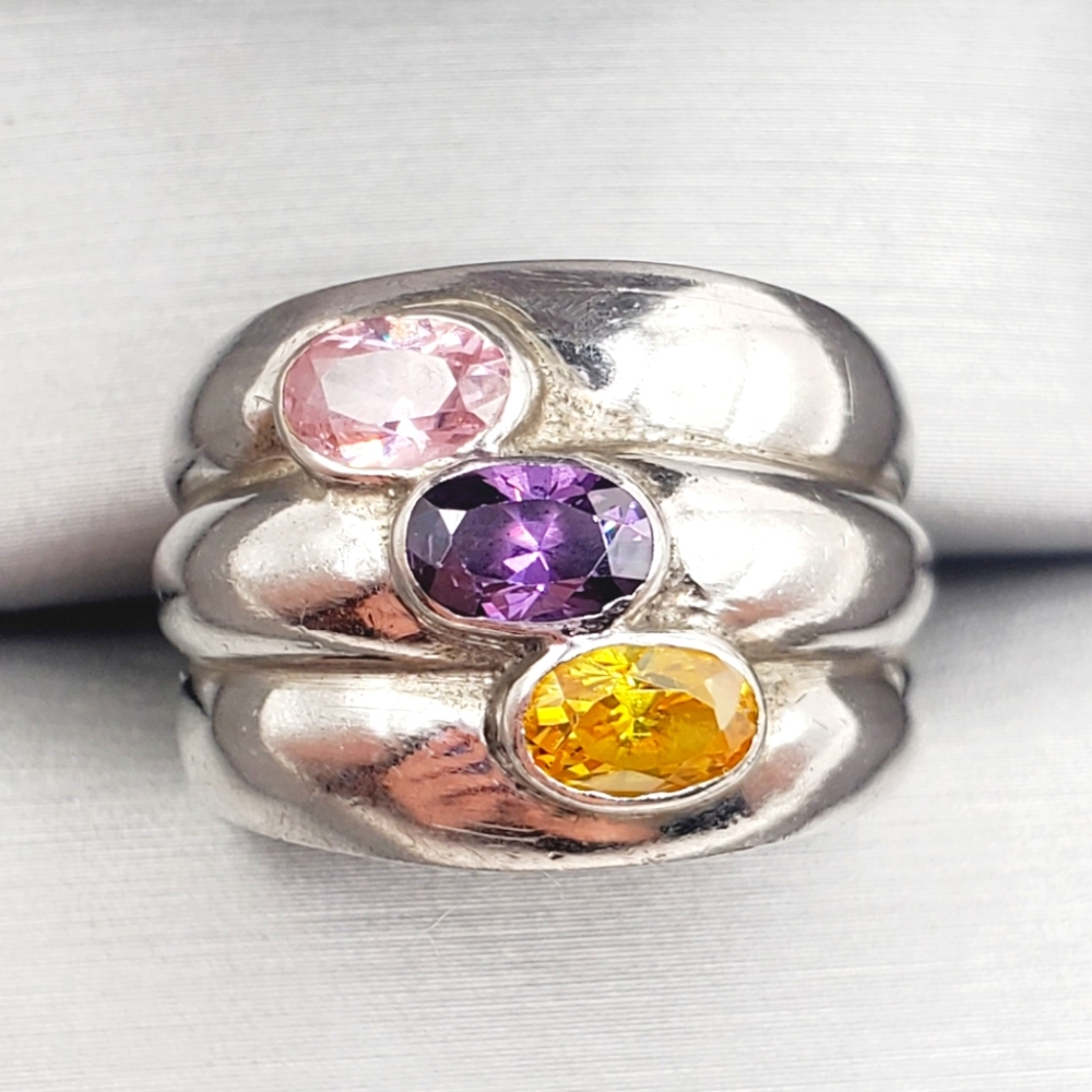 Silver Gemstone Ring - image 1